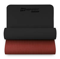 Коврик для фитнеса Hop-Sport TPE 0,6см HS-T006GM черно-красный