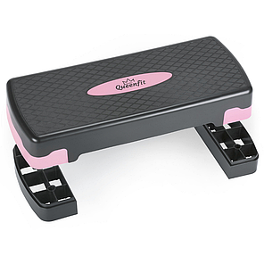 Степ-платформа QueenFit 2-х рівнева чорно-рожева, фото 2