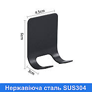 Тримач для бритви самоклеючий - гачок настінний - black, фото 3