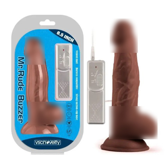 Вібратор на присоску Mr. Rude Buzzer Brown 8.5, фото 1