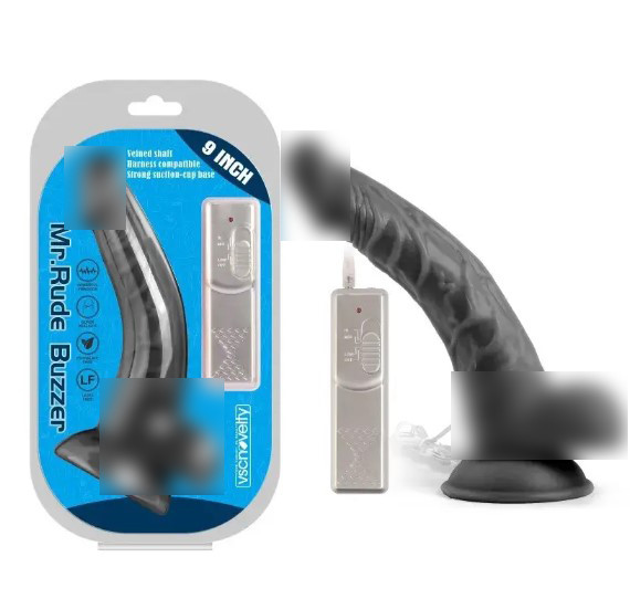 Вібратор на присоску Mr. Rude Buzzer Black 9.0, фото 1