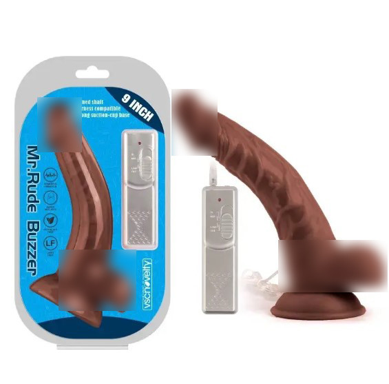 Вібратор на присоску Mr. Rude Buzzer Brown 9.0, фото 1