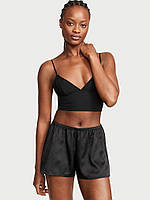 Пижама модал+сатин Victoria's Secret Modal Cropped Cami Satin шортики+маечка M черный