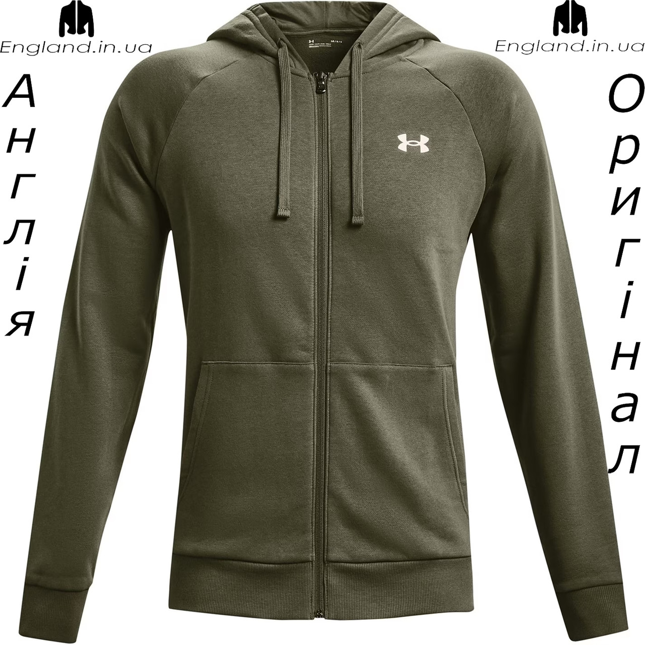 Кофта худі чоловіча Under Armour (Андер Армор) UA Rival Fleece Full-Zip з Англії, фото 1