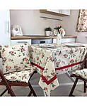 Скатертина на стіл з кантом Глорія Квіти 180х136 см Прованс