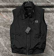 Armani Premium жилетка черная яркая стильная мужская Армани безрукавка куртка жилет