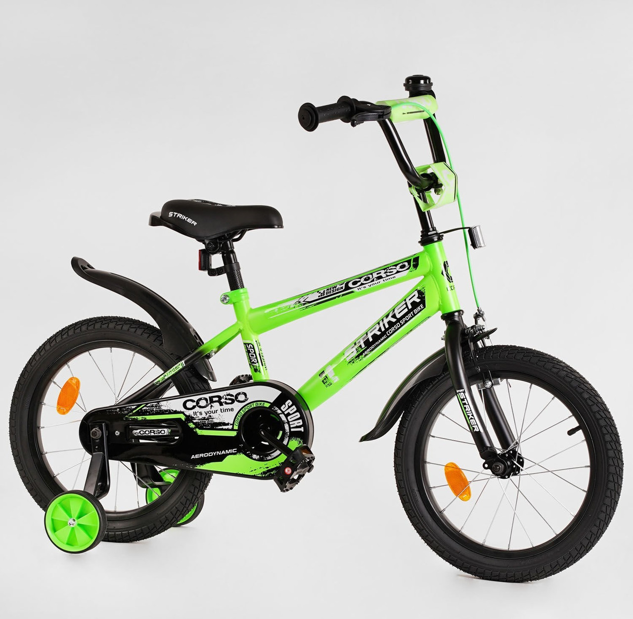Дитячий велосипед з допоміжними колесами 16" CORSO «STRIKER» EX-16019 Б5425