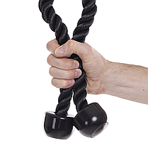 Канат для тяги York Fitness подвійний хват на трицепс з обертовим підвісом, хром, фото 5