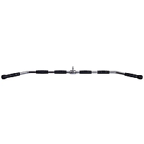 Ручка для верхньої тяги York Fitness 122 см вигнута з гумовими рукоятками, хром, фото 4