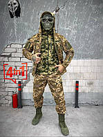 Тактический костюм софтшел пиксель 4в1 RAZER, осенняя военная форма пиксель (куртка+штаны+флисовка+бейсболка)