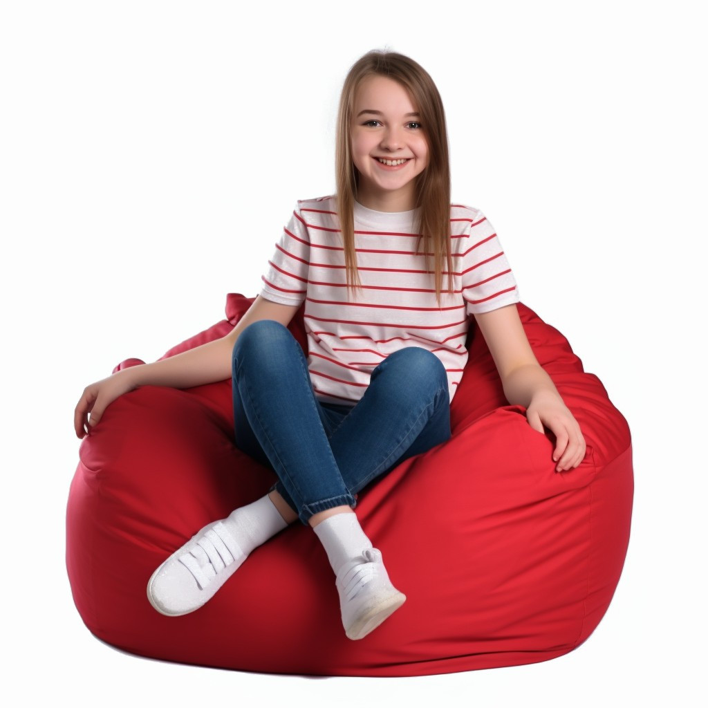 Кресло груша мешок 60*90 см красное с чехлом, бескаркасное кресло для детей и взрослых КРМ-49 - фото 1 - id-p2104725361