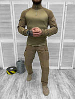 Тактический костюм с боевой рубашкой койот singl sword, армейский мужской костюм койот с убаксом