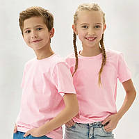 Детская футболка JHK, базовая, однотонная, для девочки или мальчика, розовая, размер 104, на 3/4 года