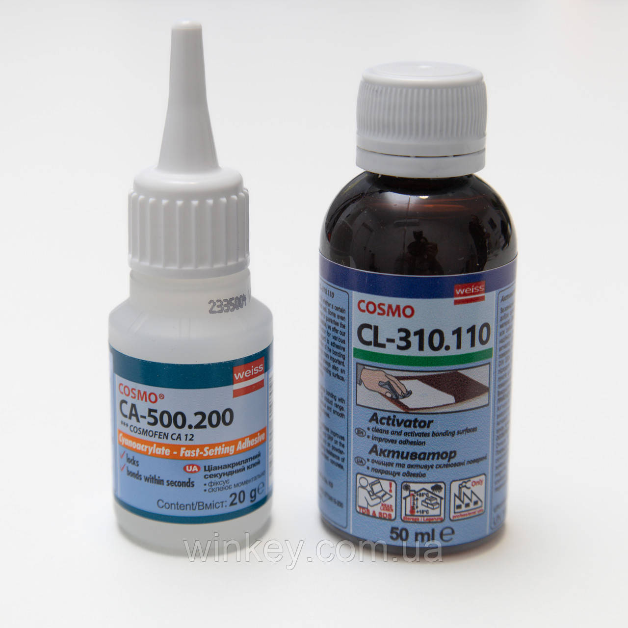 Суперклей Cosmofen CA-500.200 з активатором клею Cosmofen CL 310.110
