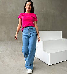 Жіночі широкі класичні джинси (Блакитні) 42/44