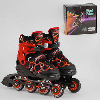 Ролики Best Roller /розмір 35-38/ ЧОРНО-ЧЕРВОНИЙ 1189-M