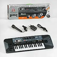 Синтезатор іграшковий MQ 805 USB 37 клавіш, мікрофон, запис звуку, звукові ефекти, стілець, у коробці
