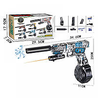 Игрушечный пистолет 807-5 оптический прицел, лазер, 2 режима, глушитель, орбизы, 3 магазина, аккумулятор