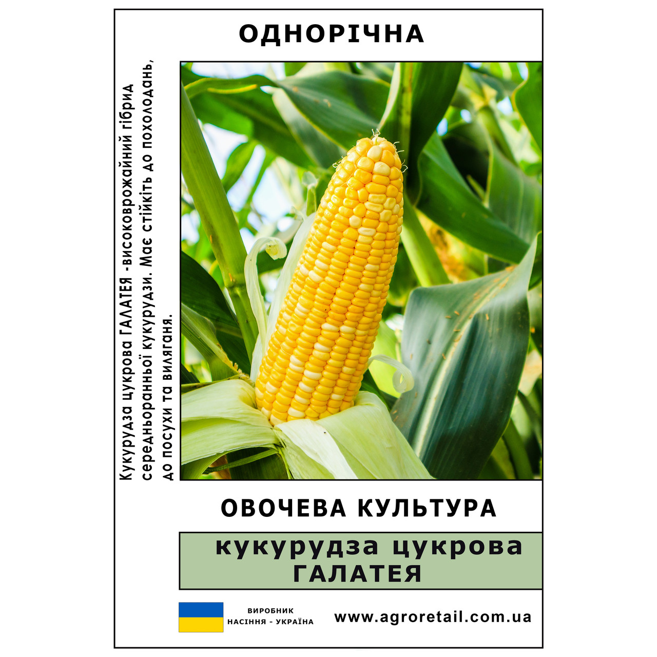 Кукурудза цукрова Галатея вагова 1 кг Велес