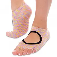 Носки для йоги с открытыми пальцами и открытым сводом размер 36-41 Нежно розовый
