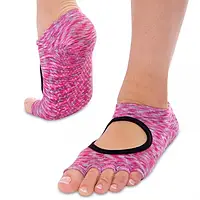 Носки для йоги с открытыми пальцами и открытым сводом размер 36-41 Розовый