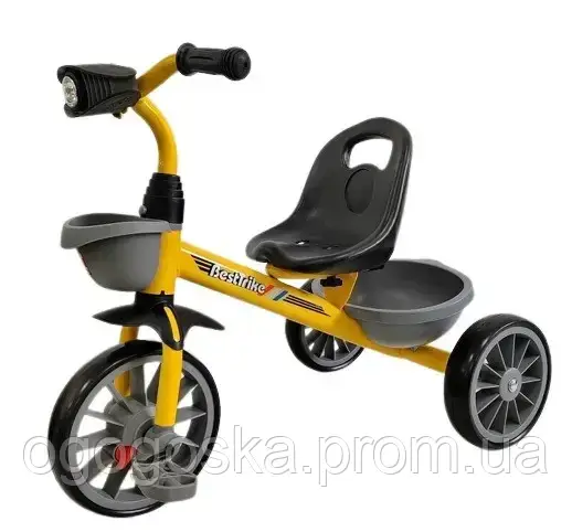 Велосипед 3-х колісний дитячий Best Trike (колеса переднє 12'', заднє 10'', сталева рама) BS-16390 Жовтий