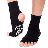 Носки для йоги с открытыми пальцами и закрытым сводом размер 36-41 Черный