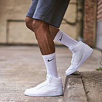 Мужские Белые высокие носки Найк на голень полу гетры носки Nike высокое качество