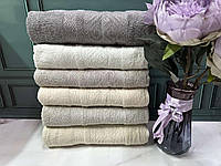 Набор плотных мягких махровых банных полотенец в упаковке 6 шт размер 70*140 см Турция Luzz