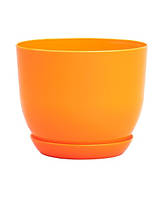 Вазон для цветов Classic-190 оранжевый с подставкой Plasthouse CLASS190ORA-POD