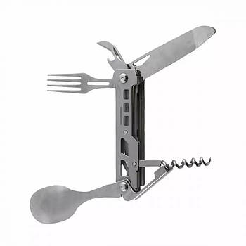 Мультитул для кемпінгу 6в1 у чохлi Silver