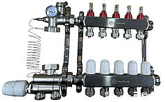 Колектор для теплої підлоги POLMARK 11 контуру без насоса нижнє під'єднання