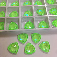 Пришивные стразы трилианты Lux, цвет Neon Green Delite, 12мм*1шт