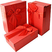 Подарункові коробки прямокутні червоні (3 шт.)