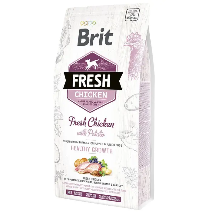 Сухий корм для цуценят Brit Fresh Chicken with Potato Puppy Healthy Growth 2,5 кг (курка)