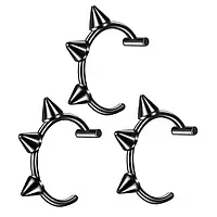 Сережки обманка на губи Шипи. Чорний