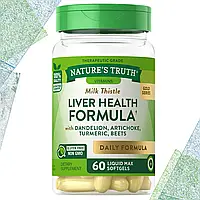 Для печінки Nature's Truth Liver Health Formula Milk Thistle 60 рідких гелевих капсул