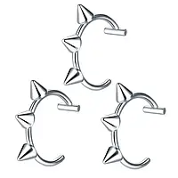 Сережки обманка на губи Шипи. Срібло