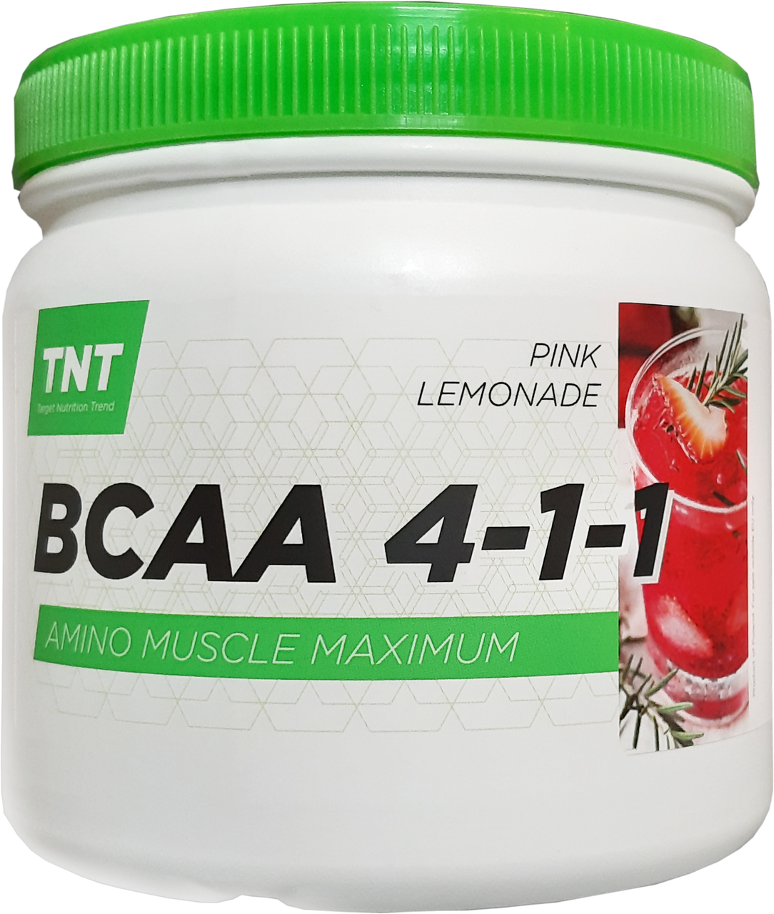 Амінокислоти BCAA 4:1:1 Amino Muscle Maximum TNT Nutrition 0,5 кг смак рожевий лимонад, фото 1