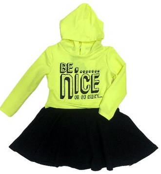 Сукня для дівчинки Toontoy на зріст 110, 116 см Жовта з чорним (478)