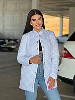 Женская весенняя стеганая куртка на кнопках размеры 42-52