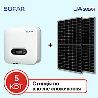 СТАНЦІЯ НА ВЛАСНЕ СПОЖИВАННЯ НА 5 КВТ (SOFAR, ОДНОФАЗНА)