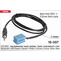 AUX адаптер серії Carav 18-007 для VW / AUDI / SEAT / SKODA (Blaupunkt, VDO, Becker) 8pin mini-ISO -> 3.5m