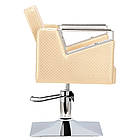 Перукарське крісло Tomas з хромованою підставкою для ніг 83030-GOLD-WHITE-FOTEL, фото 2