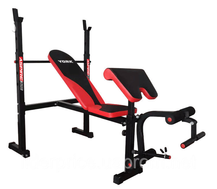 Лавка для жиму York Fitness ASPIRE 320 з стійкою для штанги та партою Скотта