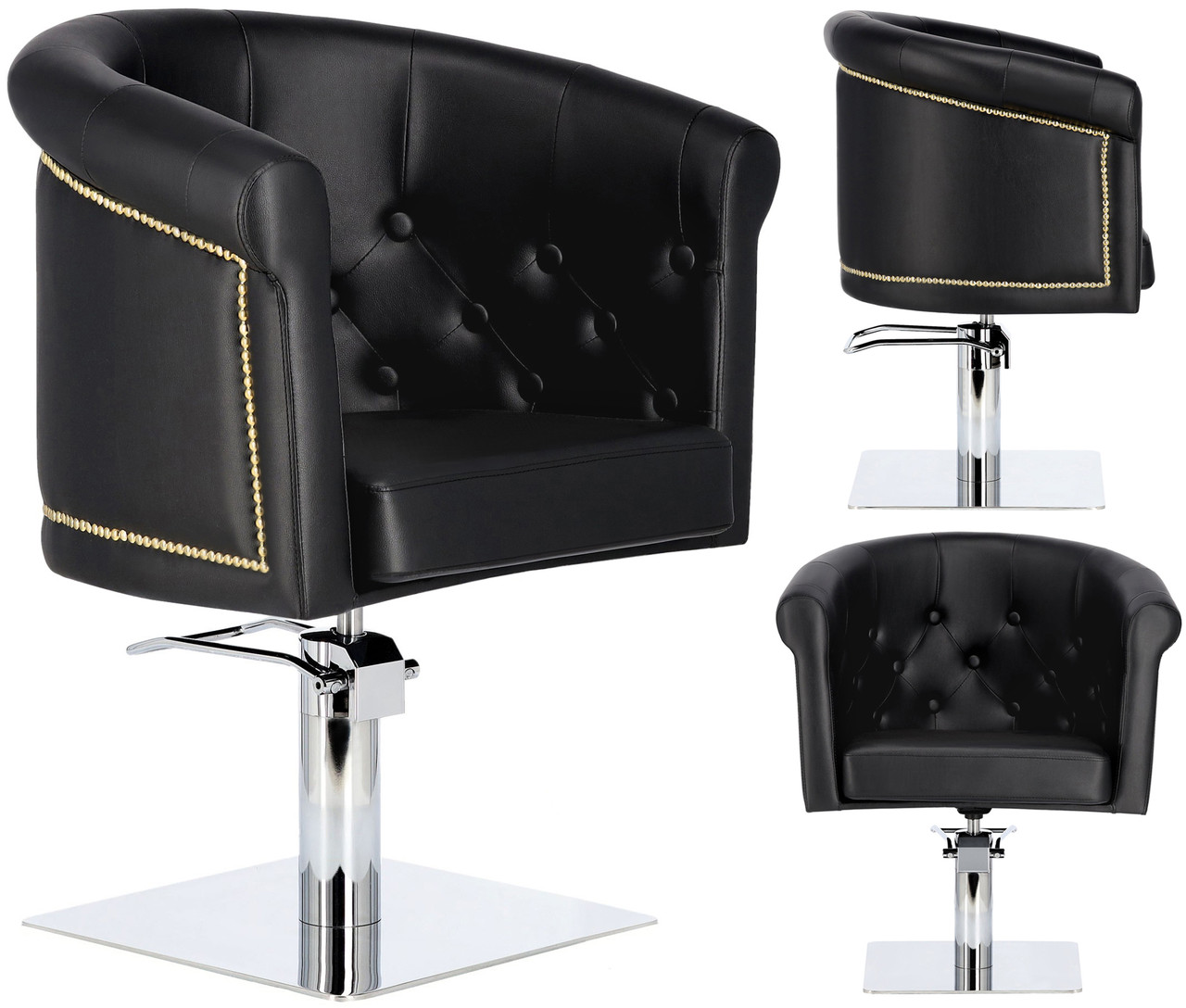 Перукарське крісло Bruno Z-FJ-83028-BLACK-FOTEL-BEZPODN гідравлічне поворотне