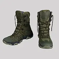 Кожаные берцы зимние Oksy Tactical на мембране GORE-TEX ботинки Олива размер 40