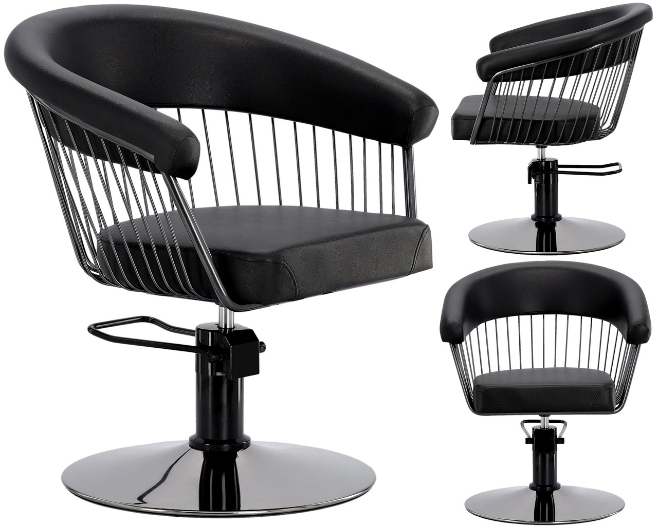 Перукарське крісло Zoe Z-FJ-83012-BLACK-FOTEL-BEZPODN гідравлічне поворотне