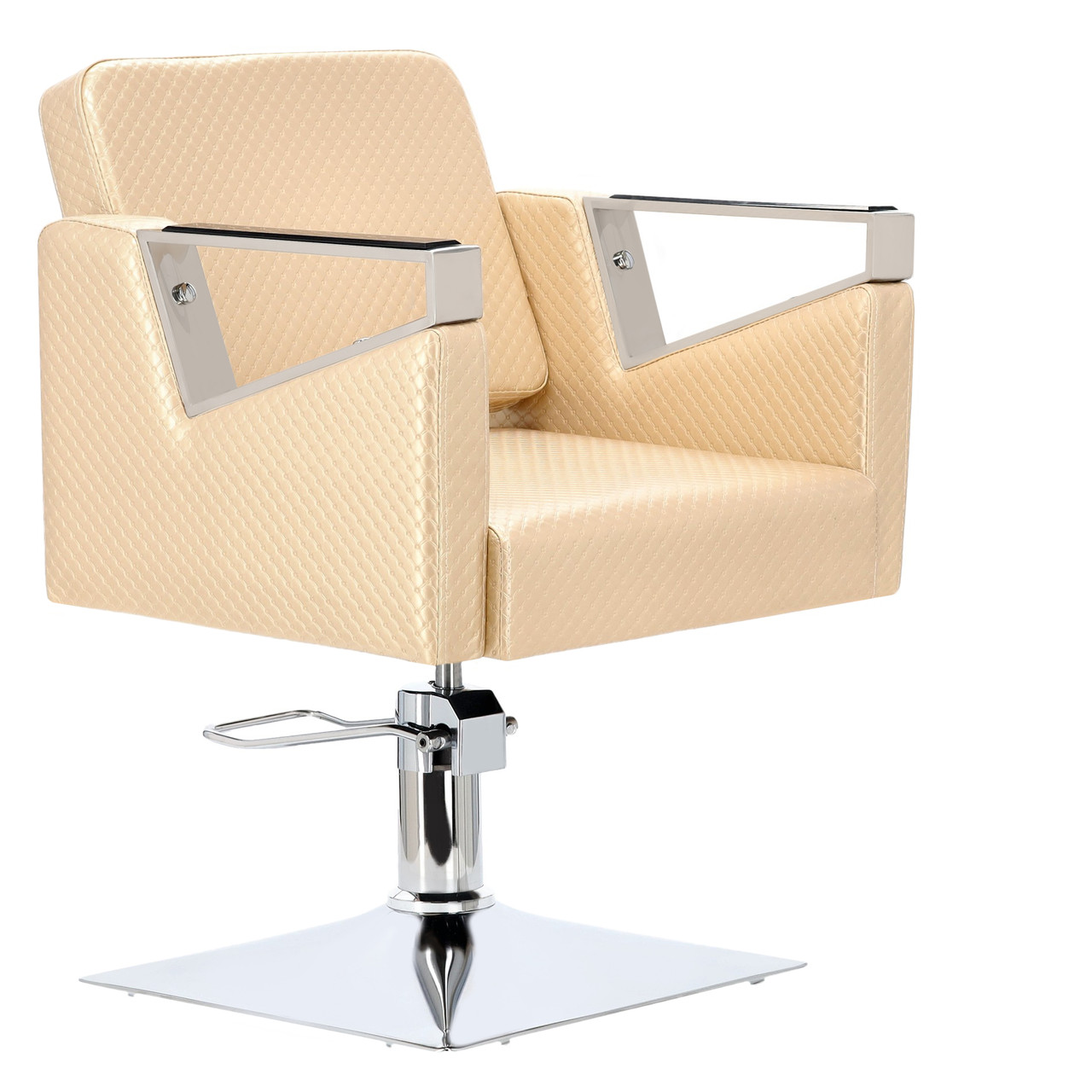 Перукарське крісло Tomas Z-83030-GOLD-WHITE-FOTEL-BEZPODN Гідравлічне поворотне