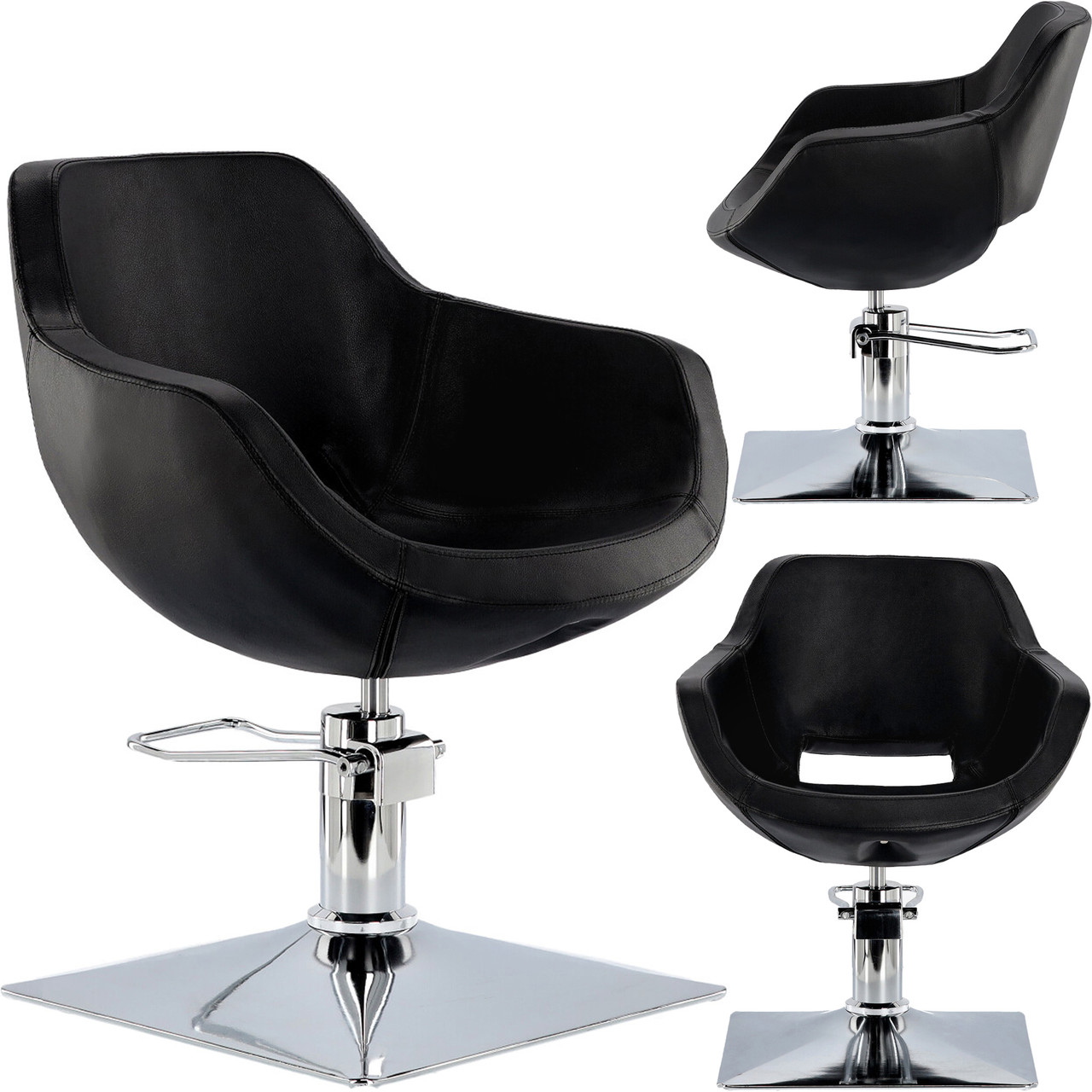 Перукарське крісло Laura Black FJ-83013-FOTEL-BLACK гідравлічне поворотне, фото 1
